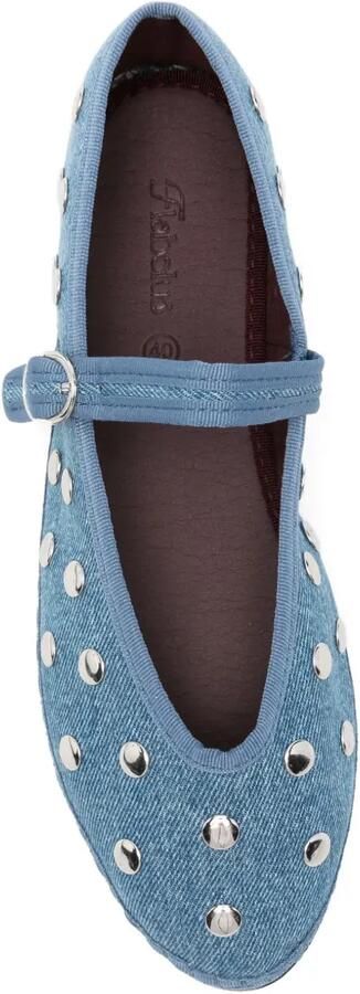 FLABELUS Mae zilveren denim ballerina's Blauw - Foto 4