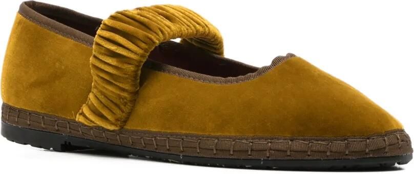 FLABELUS Mafalda fluwelen ballerina's Groen