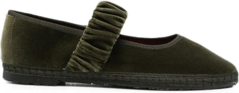 FLABELUS Mafalda fluwelen ballerina's Groen