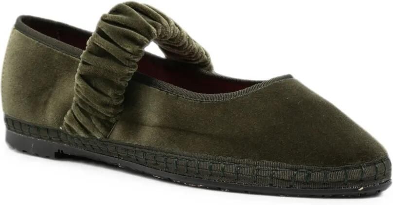 FLABELUS Mafalda fluwelen ballerina's Groen - Foto 2