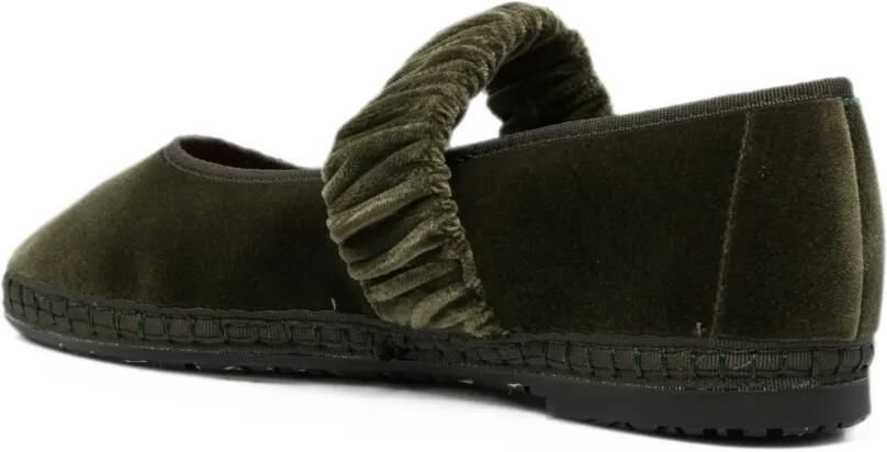 FLABELUS Mafalda fluwelen ballerina's Groen - Foto 3