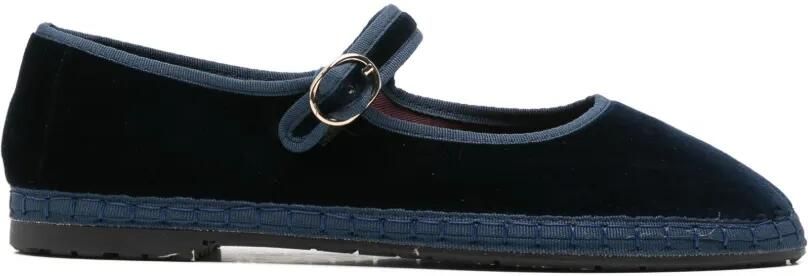 FLABELUS Molly fluwelen ballerina's Blauw