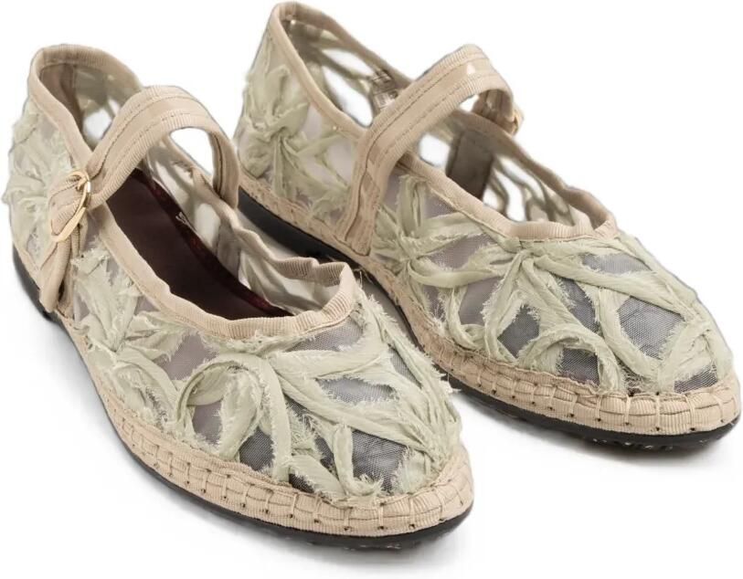 FLABELUS Pierre espadrilles met mesh en bloemen Groen - Foto 3