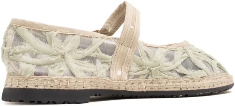 FLABELUS Pierre espadrilles met mesh en bloemen Groen - Foto 4