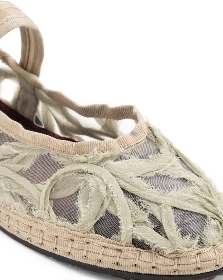 FLABELUS Pierre espadrilles met mesh en bloemen Groen - Foto 2