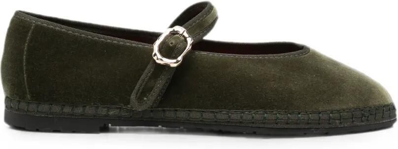 FLABELUS Pierre Mary Jane fluwelen ballerina's Groen