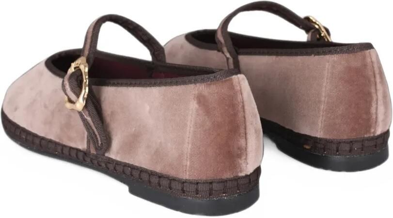 FLABELUS Pierre velvet ballet flats Bruin - Foto 3