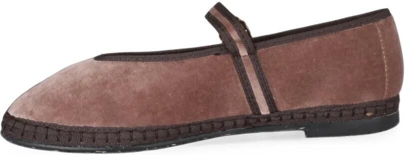 FLABELUS Pierre velvet ballet flats Bruin - Foto 4
