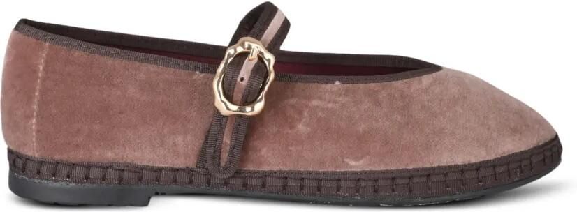 FLABELUS Pierre velvet ballet flats Bruin - Foto 5