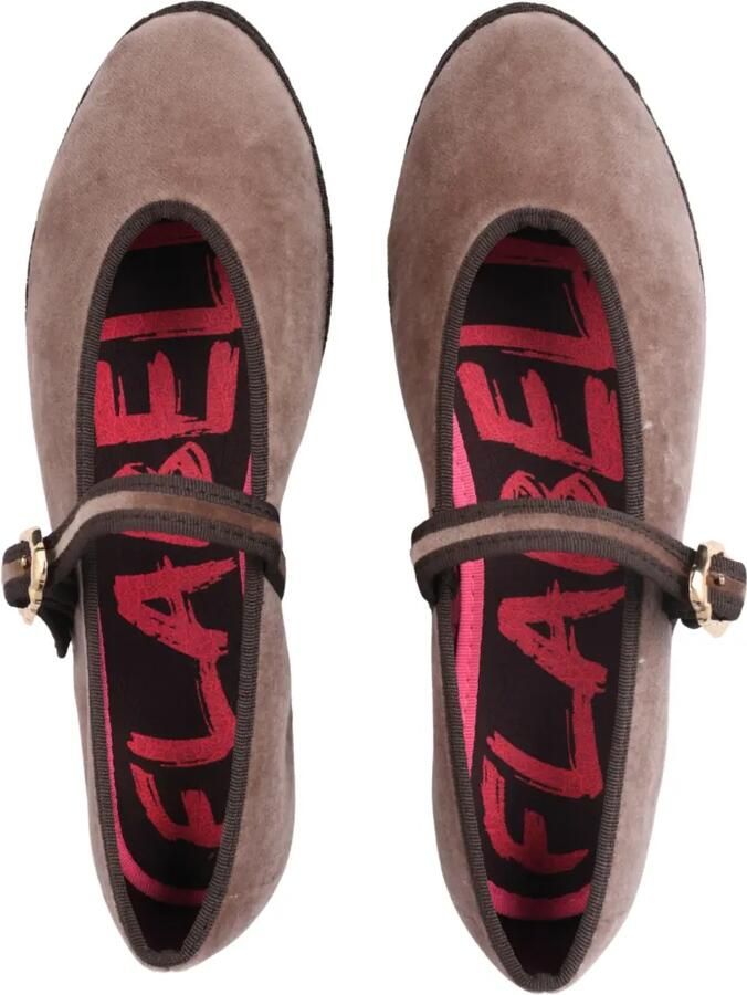 FLABELUS Pierre velvet ballet flats Bruin - Foto 2