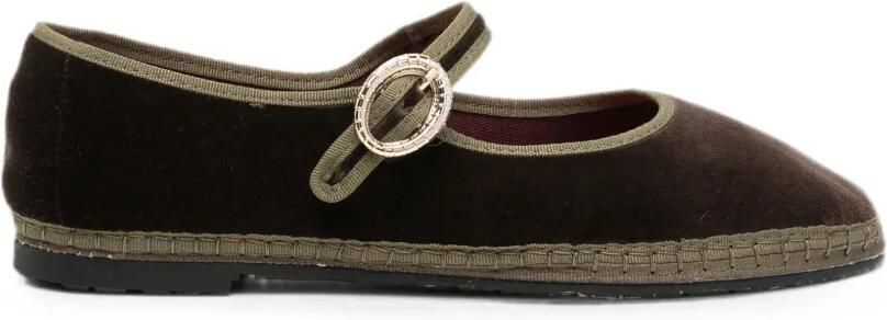 FLABELUS Ulla fluwelen ballerina's Bruin