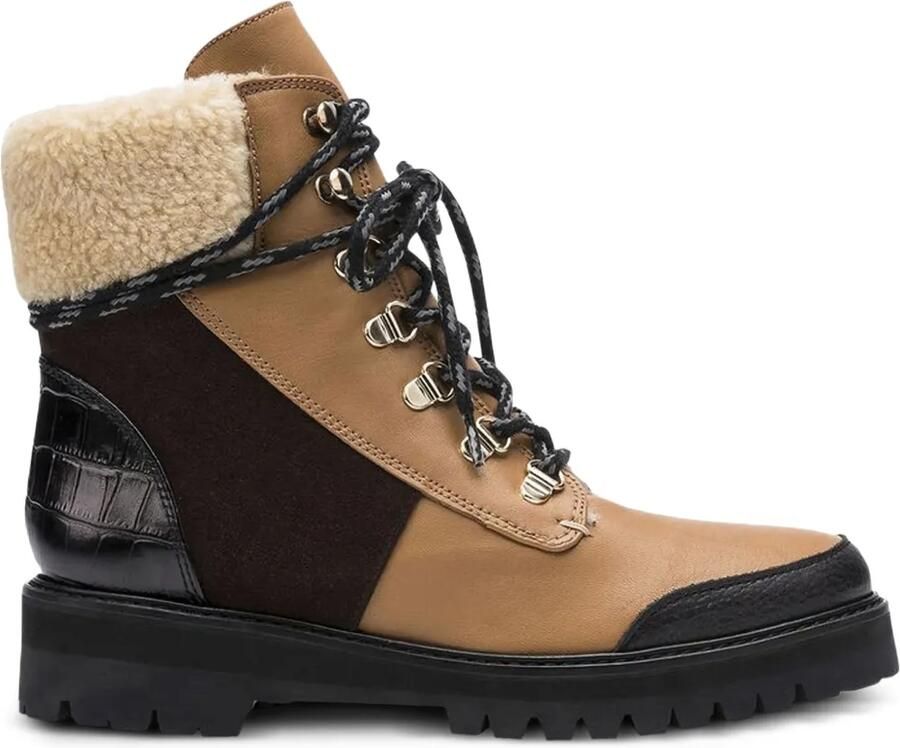 Flattered 40mm Selma combat boots met veters Bruin