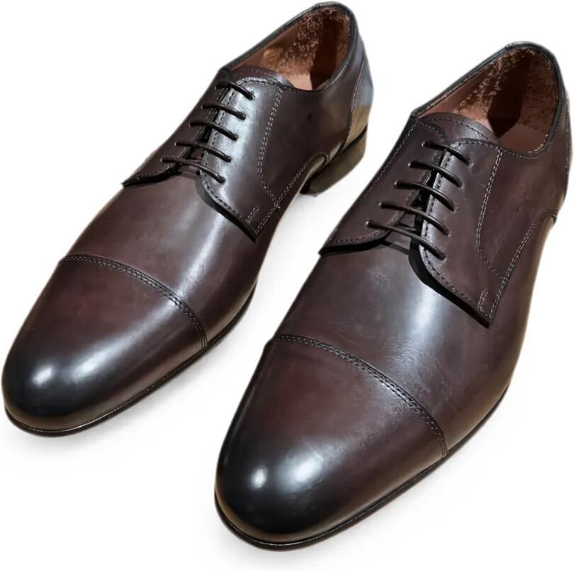 FLECS Veterschoenen met bewerkte neus Bruin - Foto 2