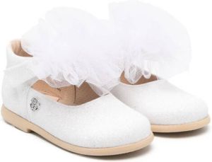 Florens Ballerina's met tulen details Wit