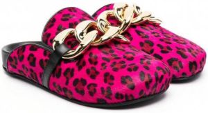 Florens Slippers met kettingdetail Zwart