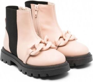 Florens Snowboots met kettingdetail Beige