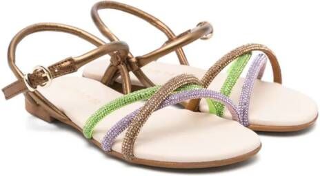 Florens Leren sandalen Paars