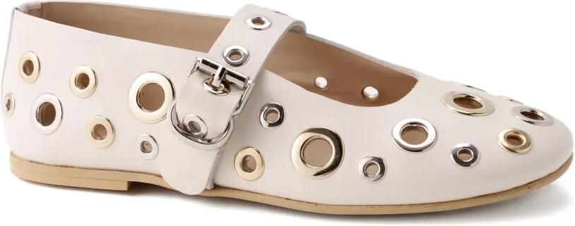 Florens Ballerina's met gesp en ringlets Beige