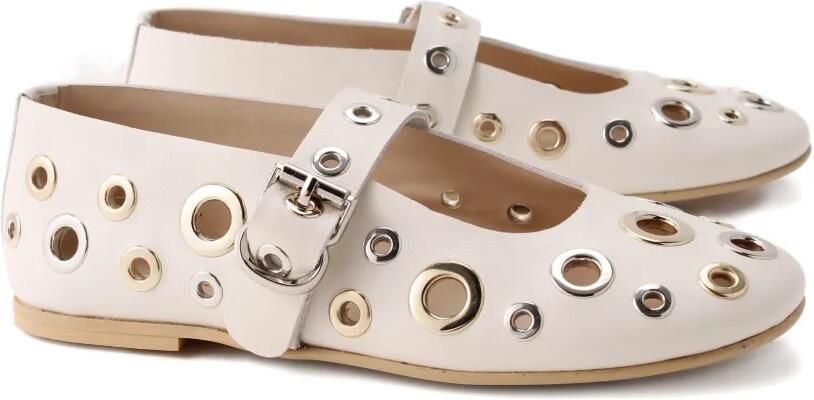 Florens Ballerina's met gesp en ringlets Beige - Foto 4