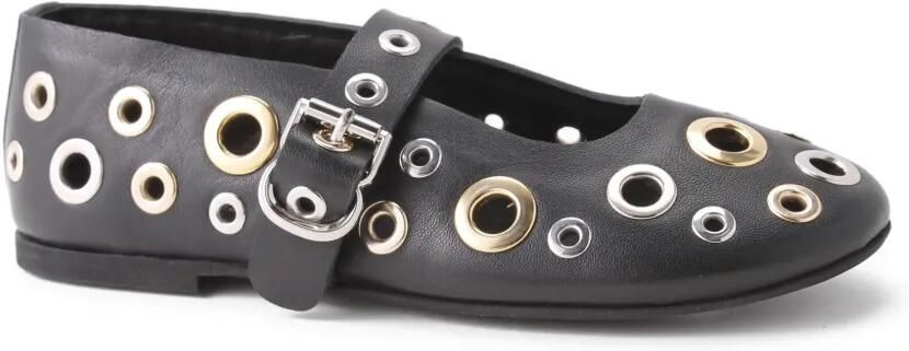 Florens Ballerina's met gesp en ringlets Zwart