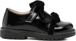 Florens bow-detail patent leather loafers Zwart