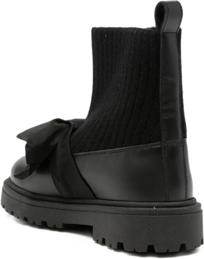 Florens bow-detail ribbed-knit boots Zwart - Foto 2