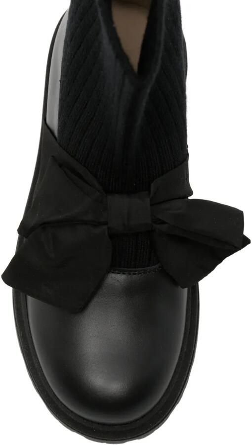 Florens bow-detail ribbed-knit boots Zwart - Foto 3
