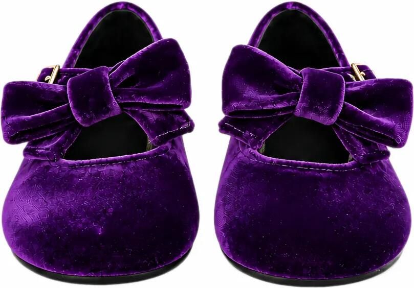 Florens bow-detail velvet ballet flats Paars - Foto 2