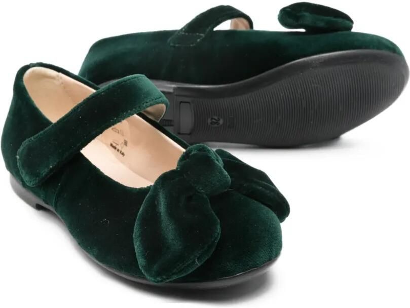 Florens Fluwelen ballerina's met strikdetail Groen - Foto 2
