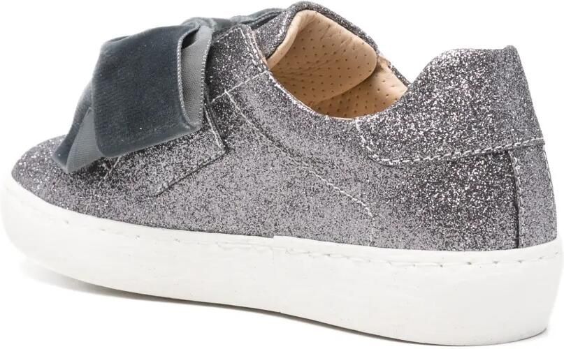 Florens glitter-effect velvet-bow sneakers Grijs - Foto 2