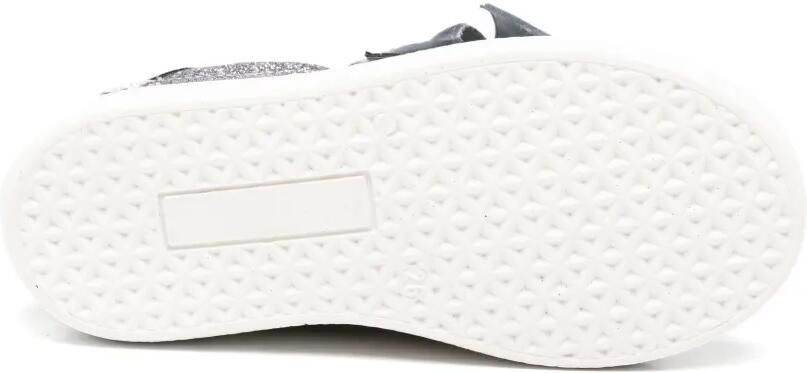 Florens glitter-effect velvet-bow sneakers Grijs - Foto 4