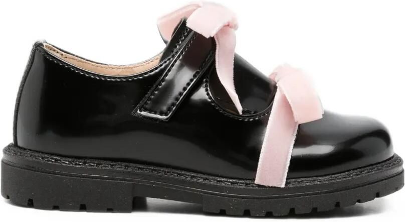 Florens Lakleren ballerina's met strik-detail Zwart
