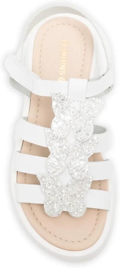Florens Leren sandalen met glitter applicatie Wit - Foto 3