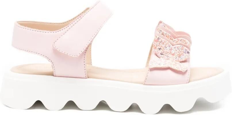 Florens Leren sandalen verfraaid met vlinders Roze