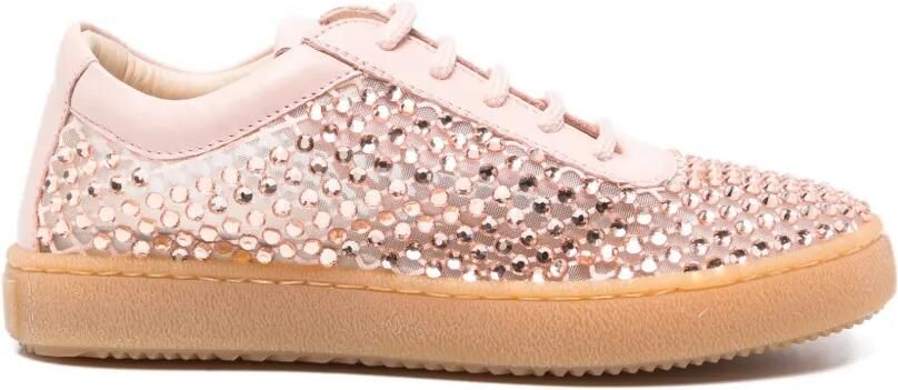 Florens Leren sneakers met verfraaiing Roze