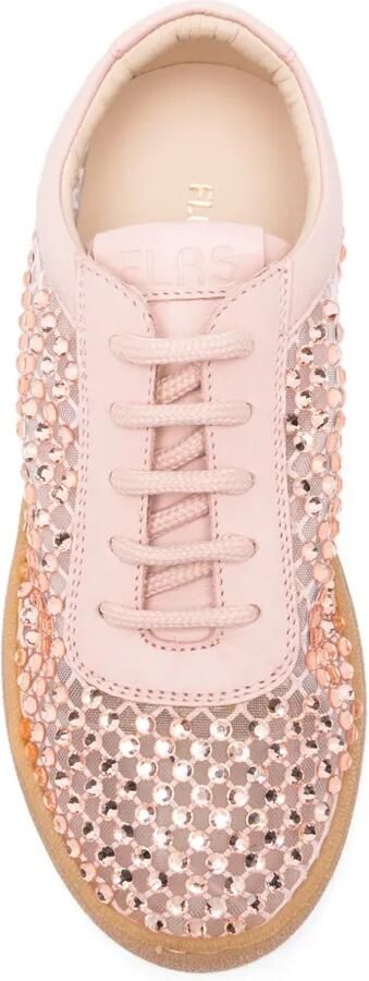 Florens Leren sneakers met verfraaiing Roze - Foto 3