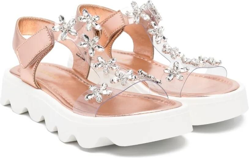 Florens Sandalen verfraaid met kristallen Roze