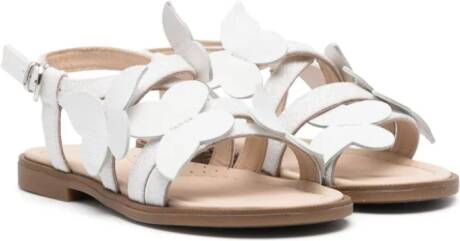 Florens Leren sandalen met patroon Wit