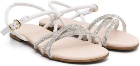 Florens Leren sandalen met stras Wit