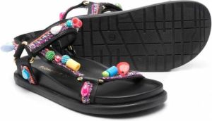 Florens Leren sandalen Zwart