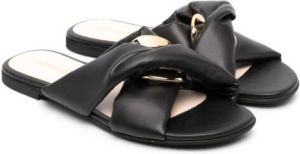 Florens Gewatteerde slippers Zwart