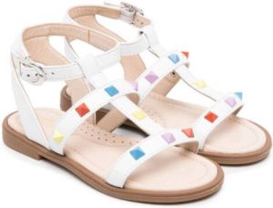 Florens Rockstud sandalen met open neus Wit