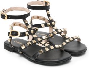 Florens Sandalen met Rockstud-bandjes Zwart