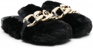 Florens Slippers met ketting Zwart