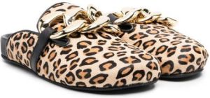 Florens Slippers met luipaardprint Beige