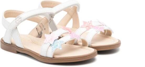 Florens Leren sandalen met sterpatch Wit