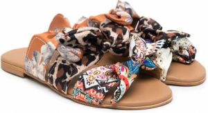 Florens Teenslippers met foulard-effect Oranje