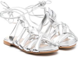 Florens Treccia sandalen met lamé-effect Zilver