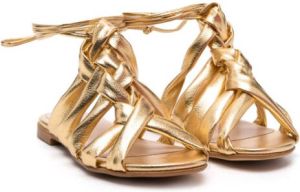 Florens Treccia leren sandalen Goud