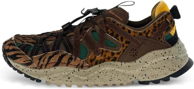 FLOWER MOUNTAIN Kazana Fall sneakers met dierenprint Bruin